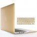 Macbook Pro 15" with Retina Display (Model : A1398) - 2 in 1 Clear Matte Soft-Touch Plastic Hard Case Cover and Silicone Keyboard Cover - Gold